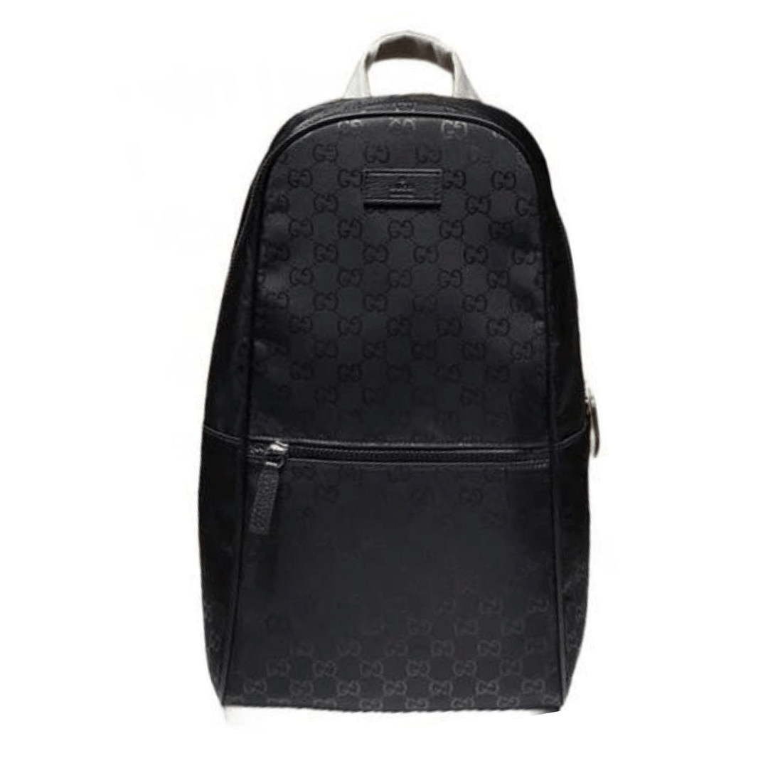 Gucci GG Nylon Leather Backpack Bag Black 449181